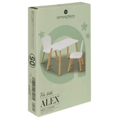 ATMOSPHERA CREATEUR D'INTERIEUR - Ensemble table et 2 chaises enfant "alex" blanc 3 pièces