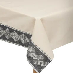 ATMOSPHERA CREATEUR D'INTERIEUR - Ensemble nappe et 6 serviettes inuit coton blanc ivoire 250x150cm