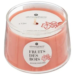 ATMOSPHERA CREATEUR D'INTERIEUR - Bougie parfumée "izor" en verre d7,5cm rouge