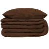 ATMOSPHERA CREATEUR D'INTERIEUR - Parure de lit 3 pièces "flora" gaze de coton marron 240x220cm