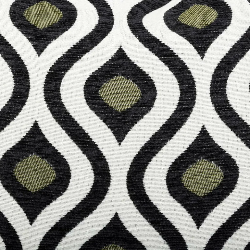 ATMOSPHERA CREATEUR D'INTERIEUR - Coussin "twisted lime" jacquard noir & blanc 58x38cm