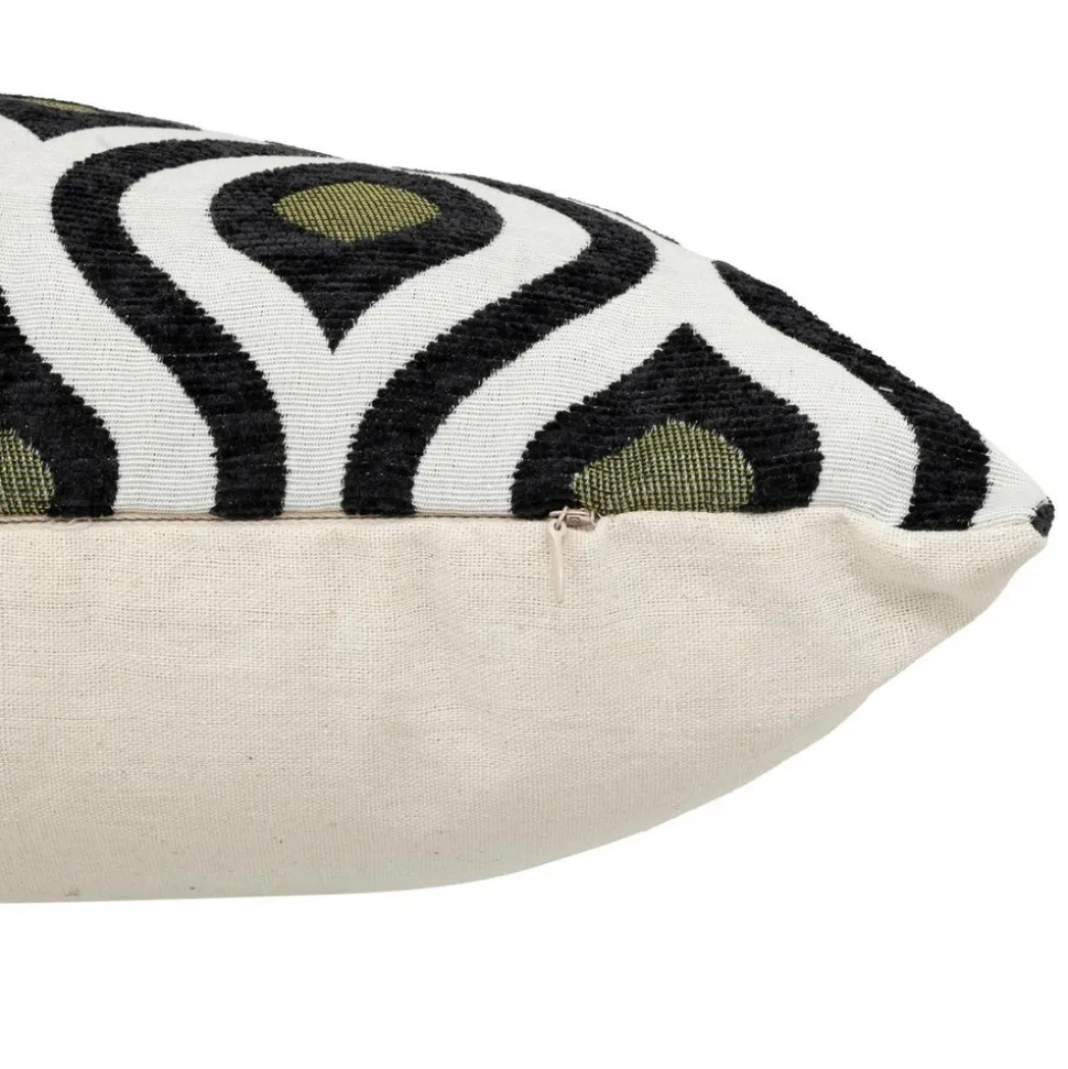 ATMOSPHERA CREATEUR D'INTERIEUR - Coussin "twisted lime" jacquard noir & blanc 58x38cm