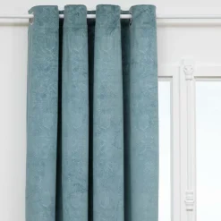 ATMOSPHERA CREATEUR D'INTERIEUR - Rideau occultant effet velours "fujo" bleu clair 135x260cm