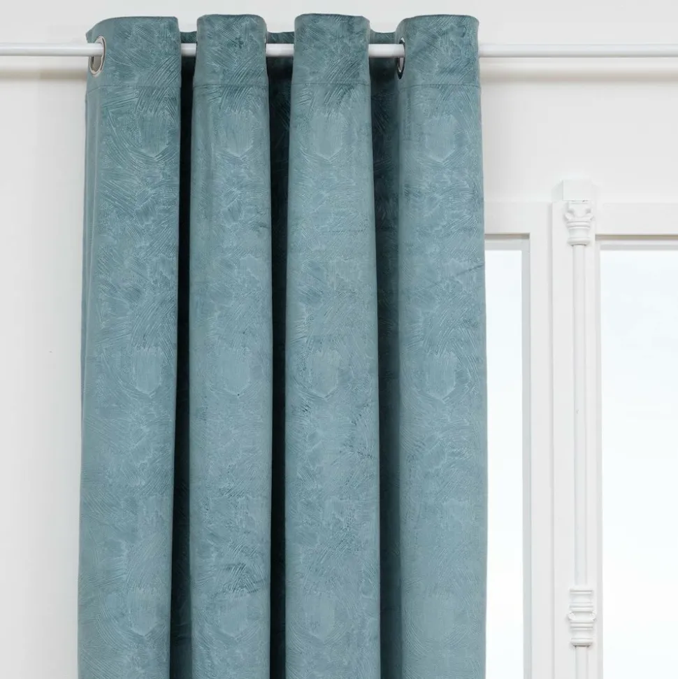 ATMOSPHERA CREATEUR D'INTERIEUR - Rideau occultant effet velours "fujo" bleu clair 135x260cm