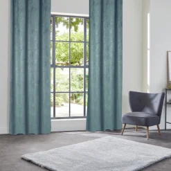 ATMOSPHERA CREATEUR D'INTERIEUR - Rideau occultant effet velours "fujo" bleu clair 135x260cm
