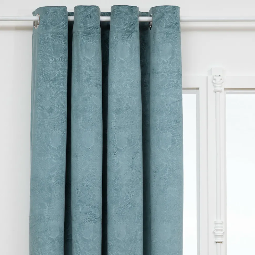 ATMOSPHERA CREATEUR D'INTERIEUR - Rideau occultant effet velours "fujo" bleu clair 135x260cm