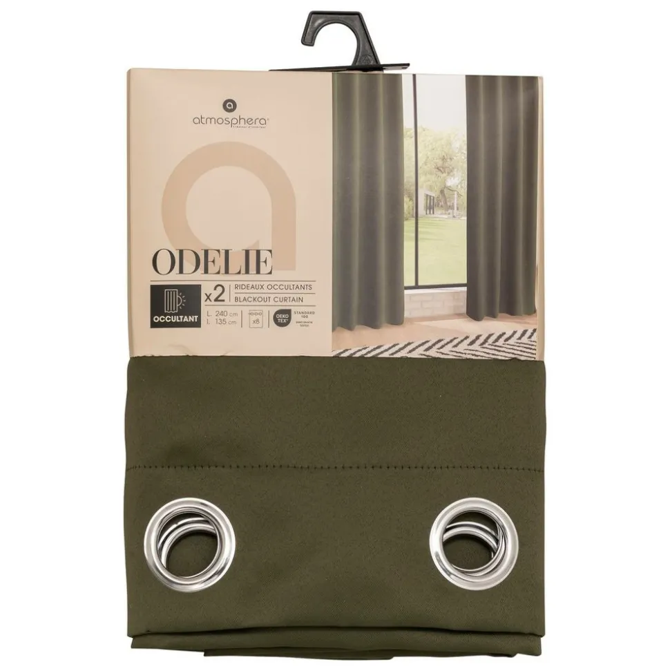 ATMOSPHERA CREATEUR D'INTERIEUR - Rideau occultant "odelie" vert kaki 135x240cm