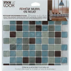 ATMOSPHERA CREATEUR D'INTERIEUR - Lot de 2 stickers - carrelage - 26x26 cm