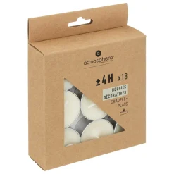 ATMOSPHERA CREATEUR D'INTERIEUR - 18 bougies chauffe-plats "hugo" h1,5cm blanc ivoire