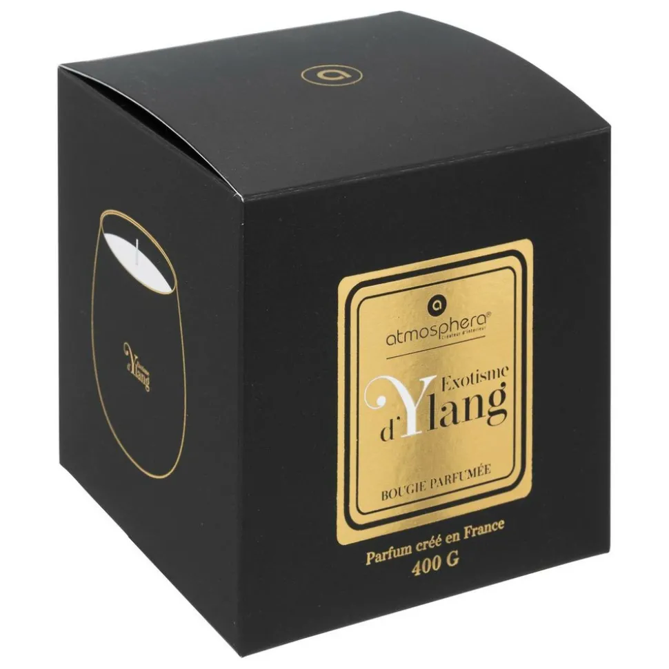 ATMOSPHERA CREATEUR D'INTERIEUR - Bougie parfumée "arlo" en verre d12cm noir