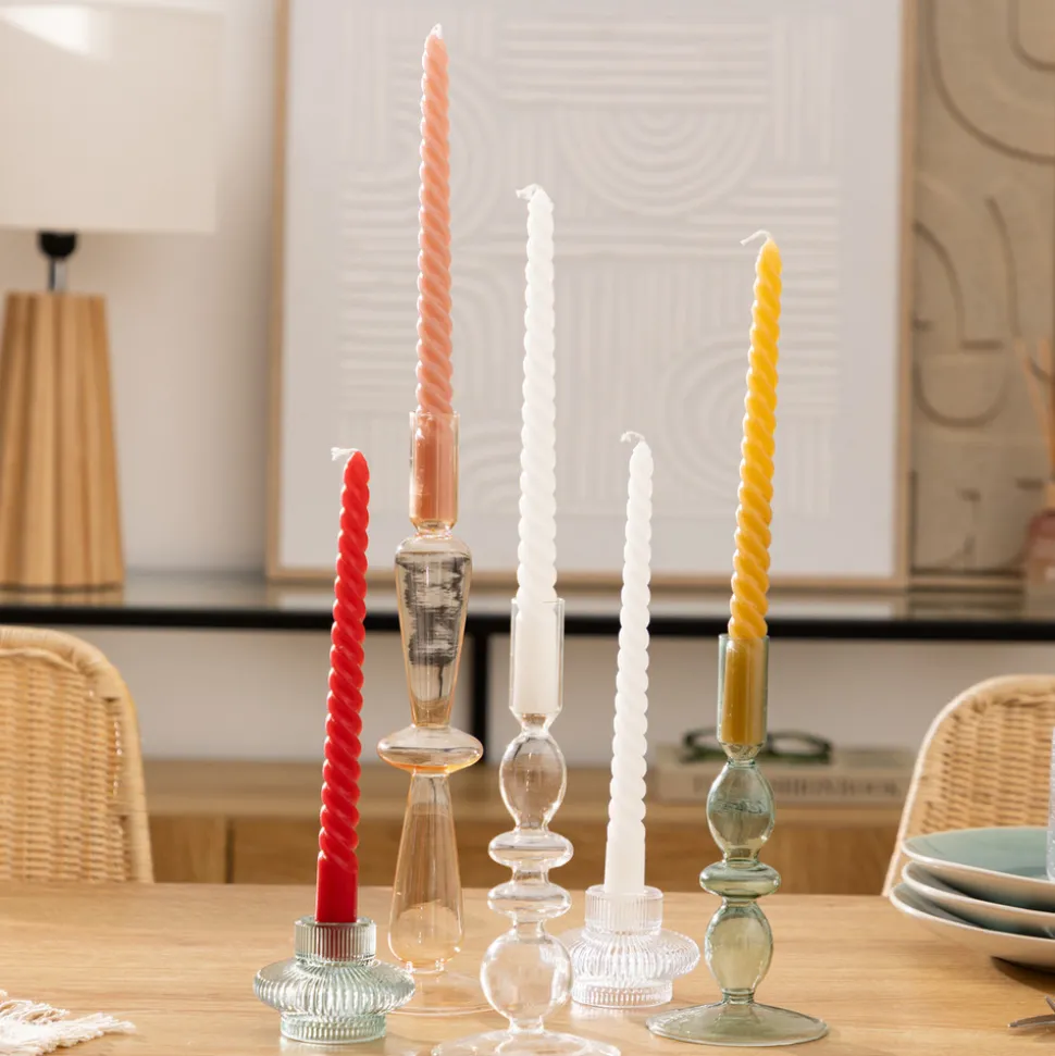 ATMOSPHERA CREATEUR D'INTERIEUR - 4 bougie-bâtons "twist many" blanc 180g