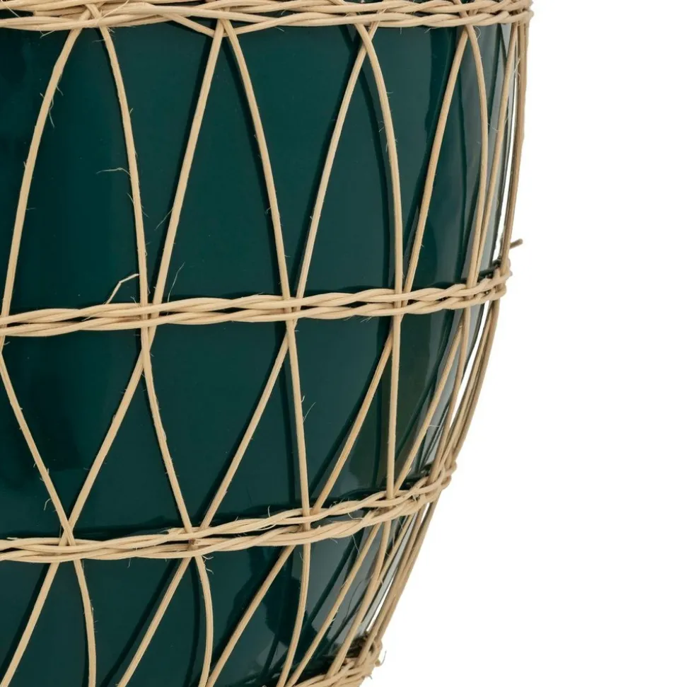 ATMOSPHERA CREATEUR D'INTERIEUR - Vase "yuca" céramique et rotin h33,5cm