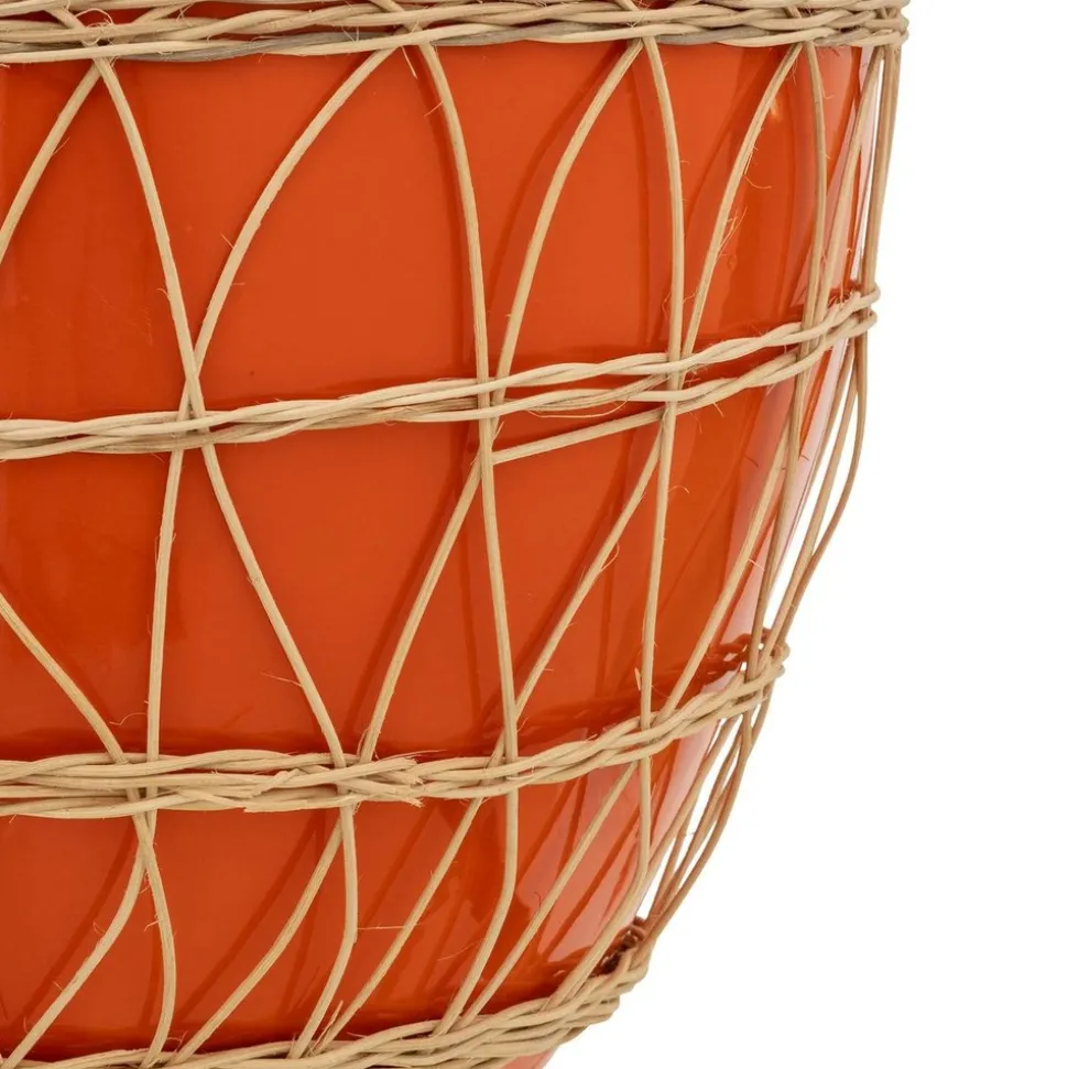 ATMOSPHERA CREATEUR D'INTERIEUR - Vase "yuca" céramique et rotin h33,5cm