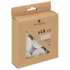 ATMOSPHERA CREATEUR D'INTERIEUR - 18 bougies chauffe-plats "hugo" h1,5cm taupe