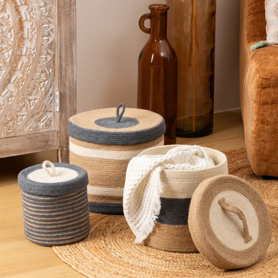 ATMOSPHERA CREATEUR D'INTERIEUR - 3 paniers "oceane" en jute