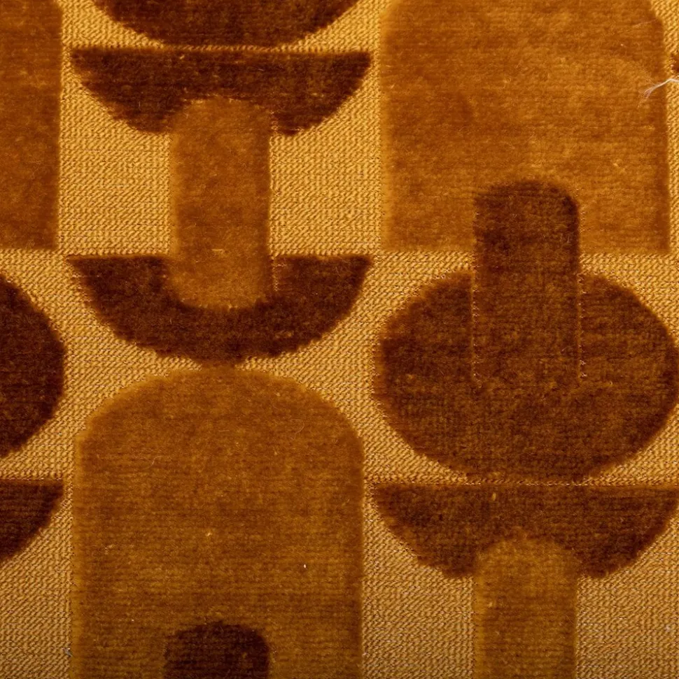 ATMOSPHERA CREATEUR D'INTERIEUR - Coussin "luna" jacquard velours ocre 30x50cm