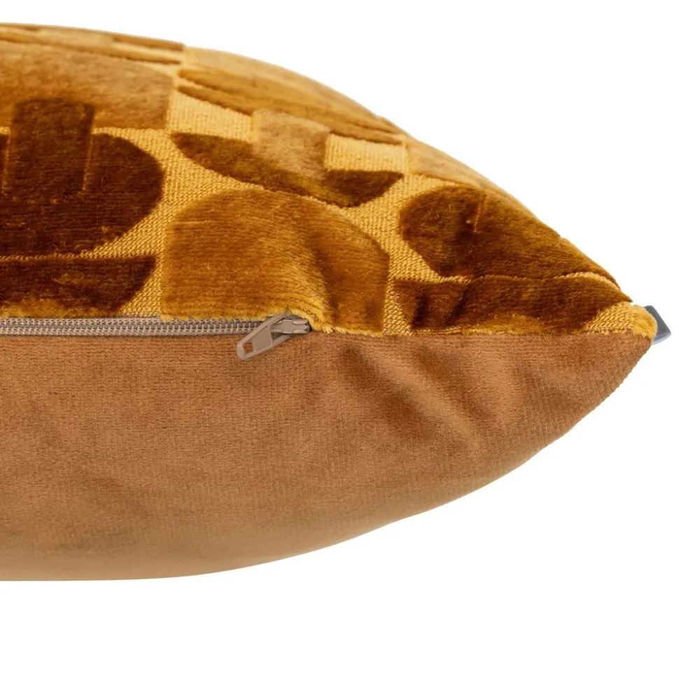 ATMOSPHERA CREATEUR D'INTERIEUR - Coussin "luna" jacquard velours ocre 30x50cm