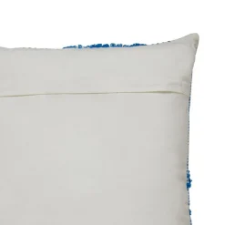 ATMOSPHERA CREATEUR D'INTERIEUR - Coussin "poppy" coton tufté bleu clair 50x50cm