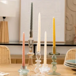 ATMOSPHERA CREATEUR D'INTERIEUR - 4 bougie-bâtons "twist many" ivoire 180g