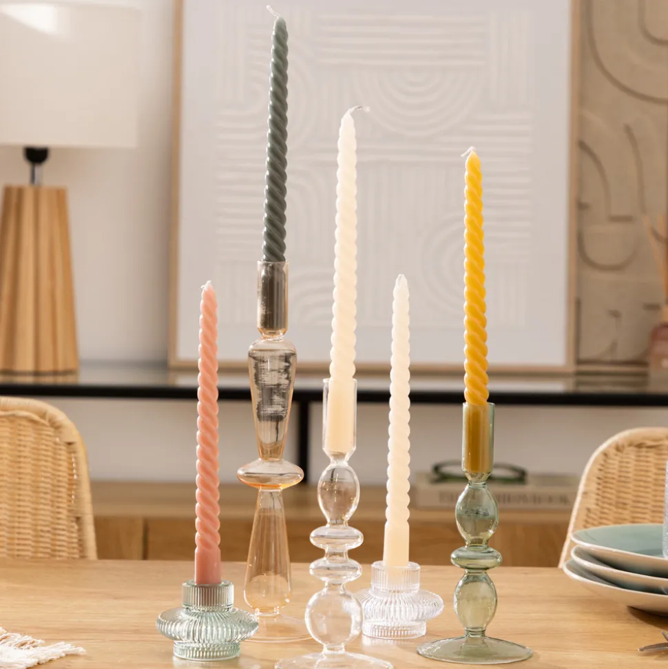 ATMOSPHERA CREATEUR D'INTERIEUR - 4 bougie-bâtons "twist many" ivoire 180g