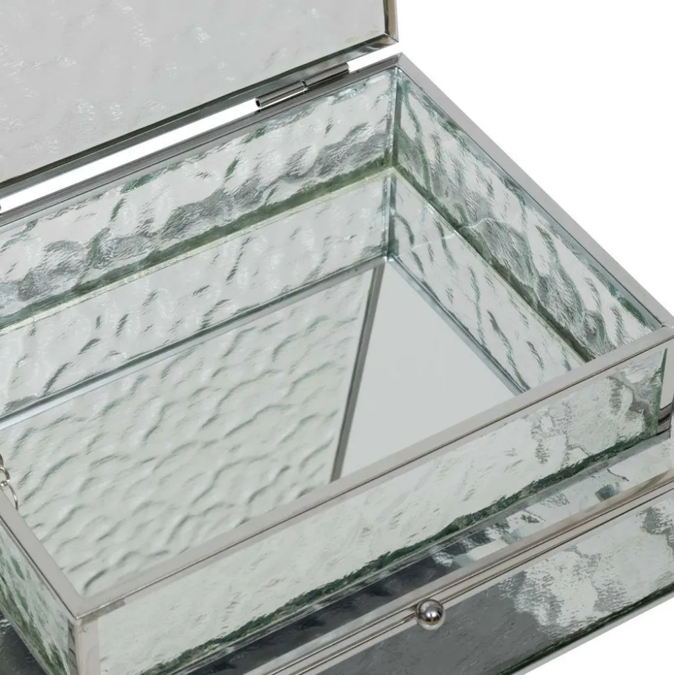 ATMOSPHERA CREATEUR D'INTERIEUR - 2 boîtes à bijoux "ania" métal et verre argenté 22x17cm