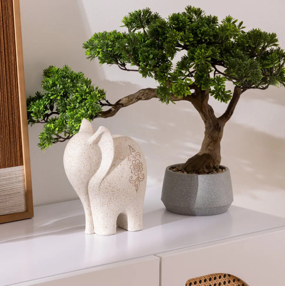 ATMOSPHERA CREATEUR D'INTERIEUR - Statuette éléphant "nola" beige h23cm