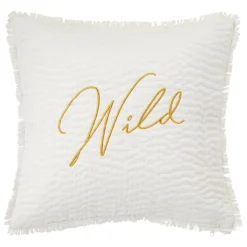 ATMOSPHERA CREATEUR D'INTERIEUR - Coussin brodé "wild" blanc 45x45cm