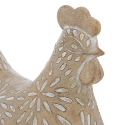 ATMOSPHERA CREATEUR D'INTERIEUR - Statuette poule "linda" beige h12cm