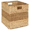 ATMOSPHERA CREATEUR D'INTERIEUR - Panier "ninon" roseau beige 38x38cm