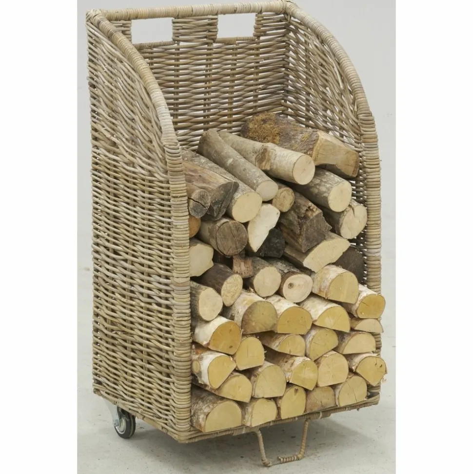 AUBRY GASPARD - Chariot à bûches en poelet gris grand modèle