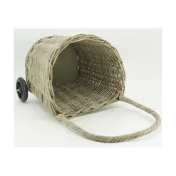 AUBRY GASPARD - Chariot à bûches en rotin gris droit