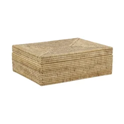 AUBRY GASPARD - Coffret rectangulaire en rotin naturel