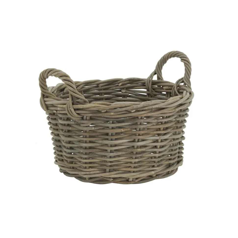 AUBRY GASPARD - Corbeille ronde en poelet gris