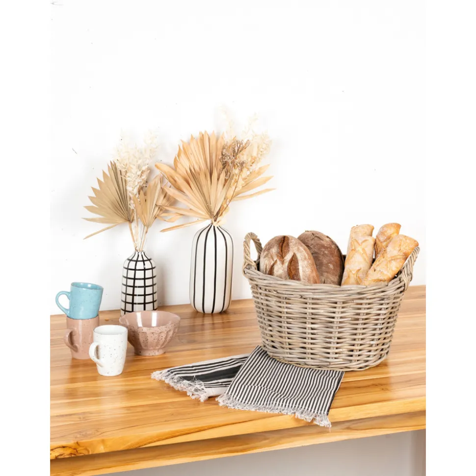 AUBRY GASPARD - Corbeille ronde en poelet gris