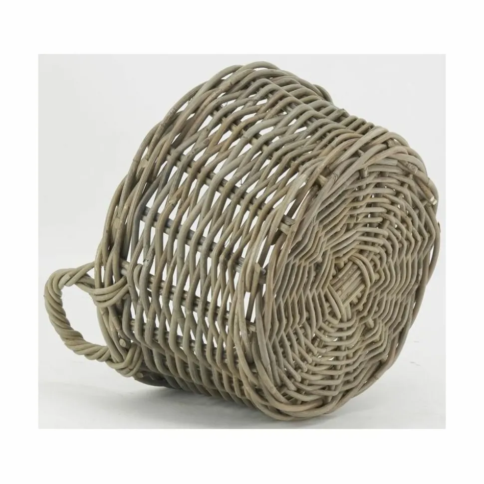 AUBRY GASPARD - Corbeille ronde en poelet gris