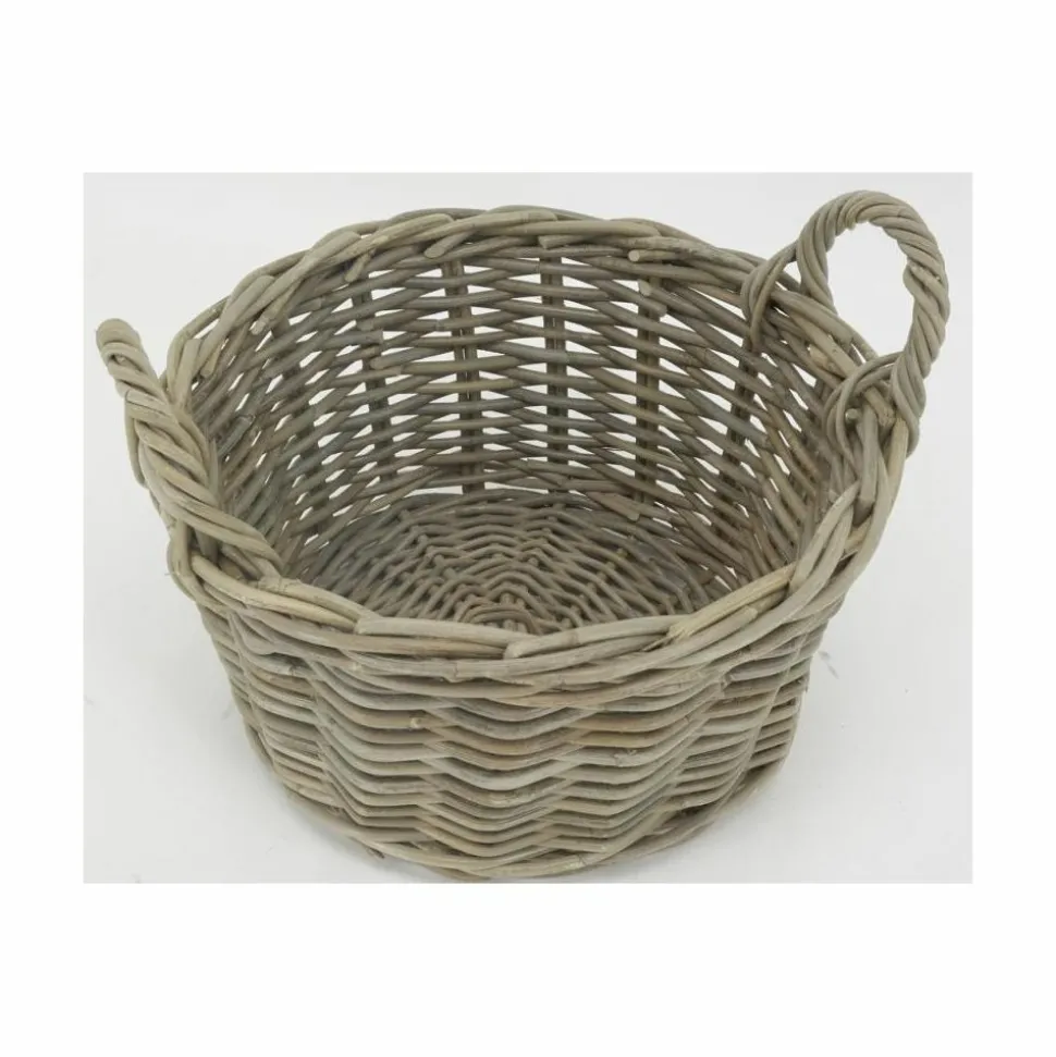 AUBRY GASPARD - Corbeille ronde en poelet gris