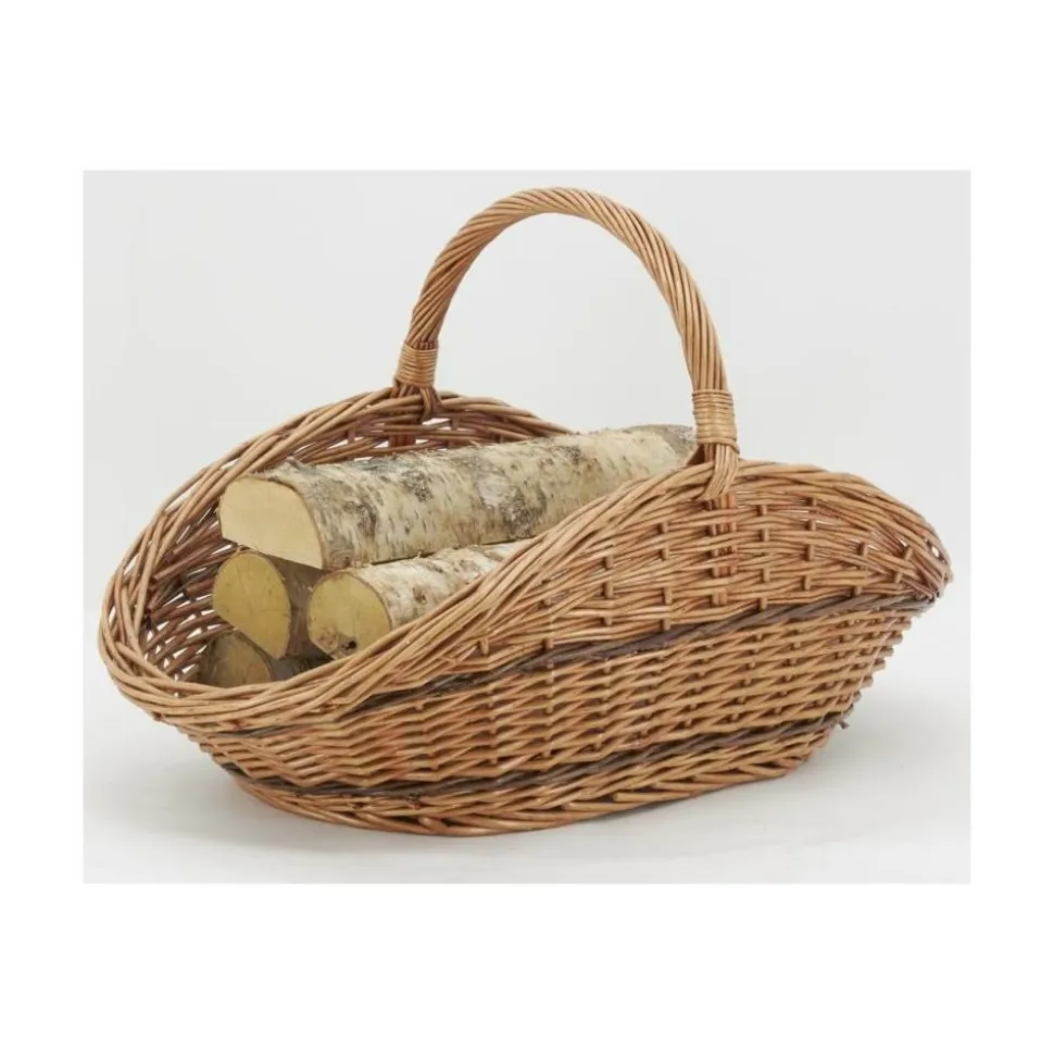 AUBRY GASPARD - Panier à bûches en osier buff