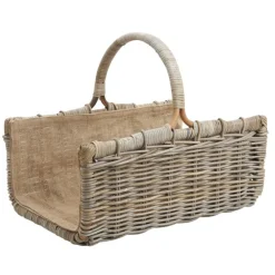 AUBRY GASPARD - Panier à bûches osier et jute 50 cm
