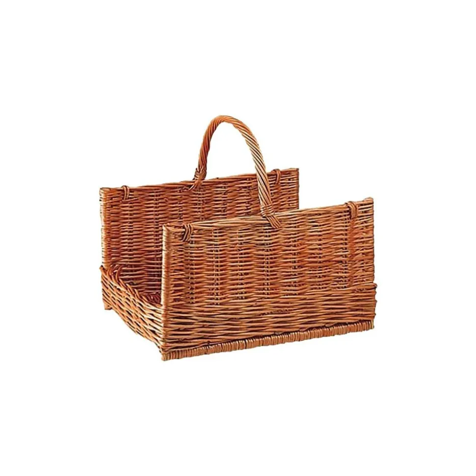 AUBRY GASPARD - Panier à bûches en osier buff grand modèle