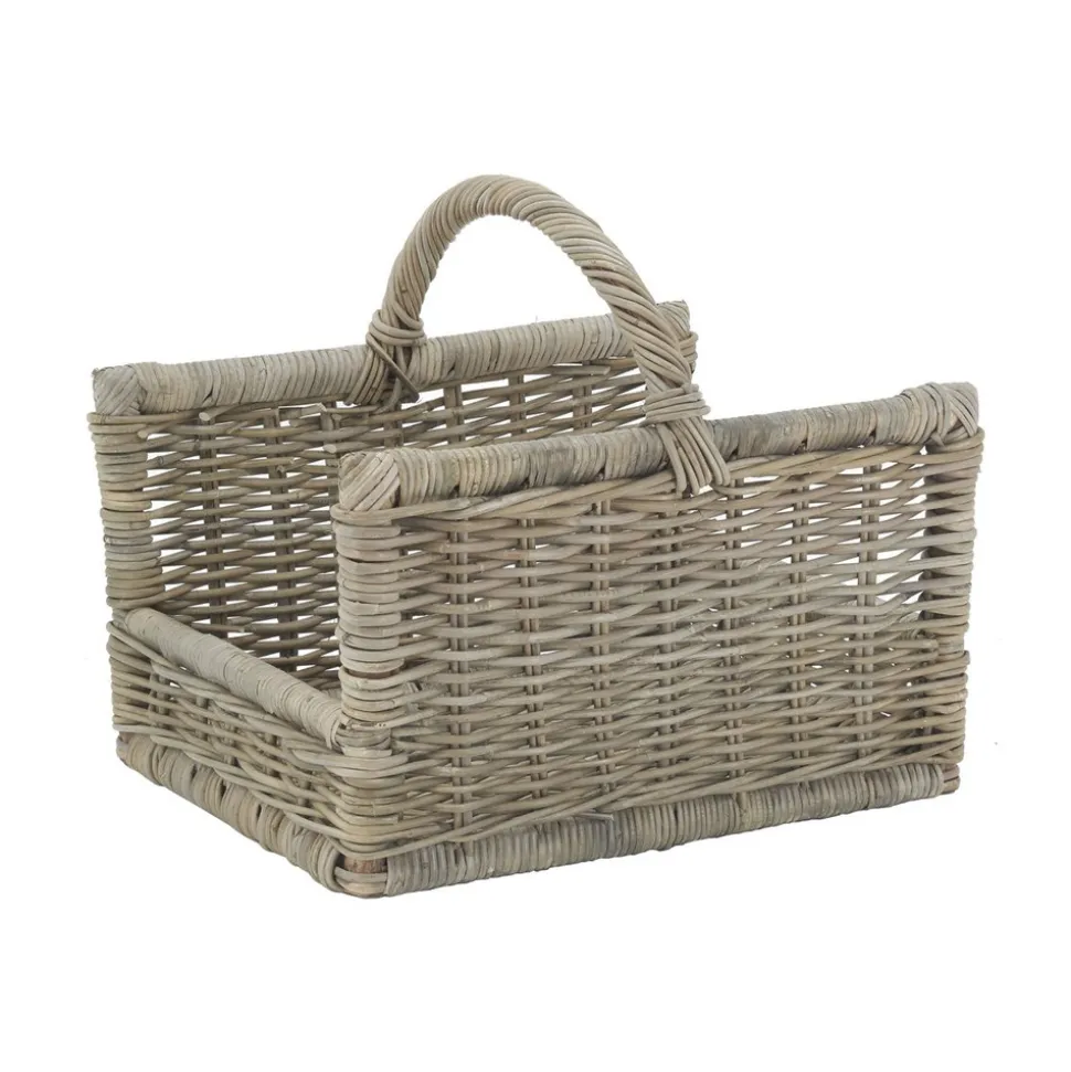 AUBRY GASPARD - Panier à bûches rectangulaire en poelet