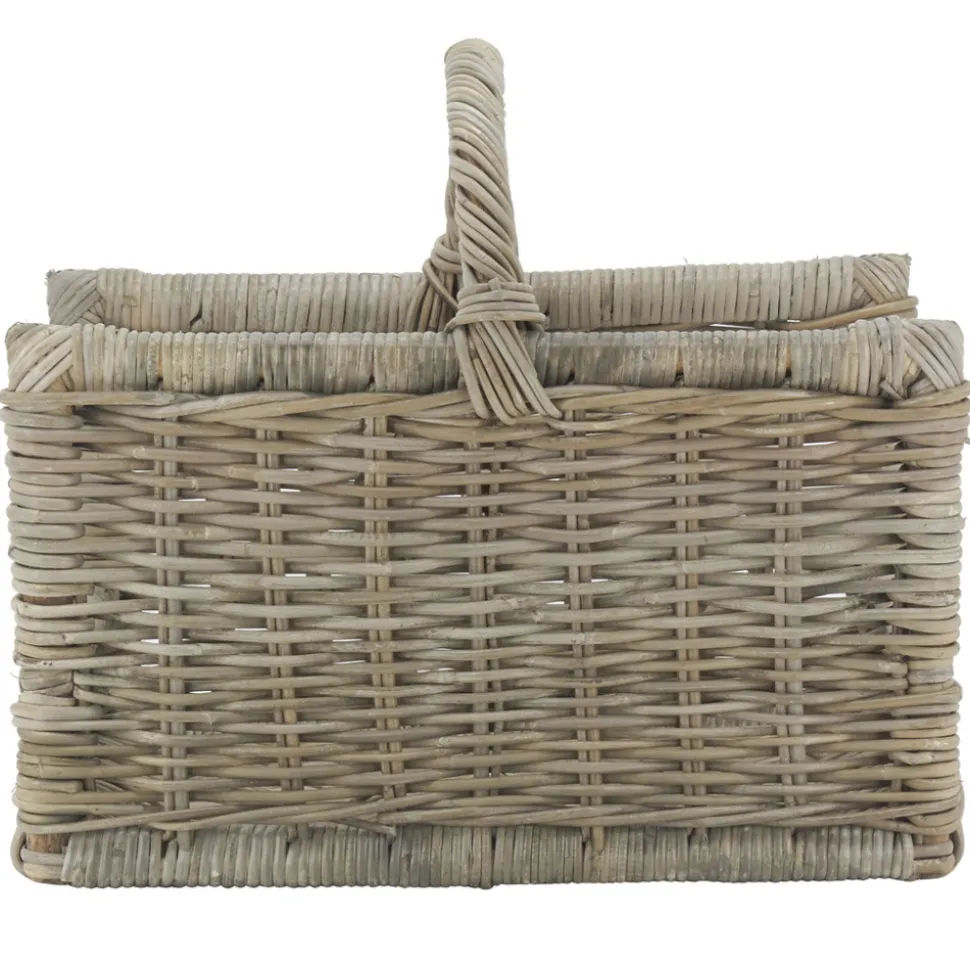 AUBRY GASPARD - Panier à bûches rectangulaire en poelet