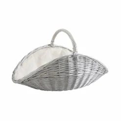 AUBRY GASPARD - Paniers à bûches en osier gris et jute (lot de 2) ovale