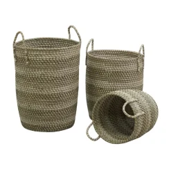 AUBRY GASPARD - Paniers à linge tressés en jonc de mer (lot de 3)