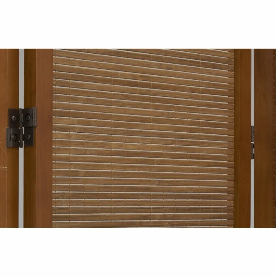 AUBRY GASPARD - Paravent en pin et bambou teinté 4 panneaux