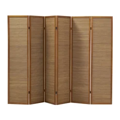 AUBRY GASPARD - Paravent en pin et bambou 6 panneaux
