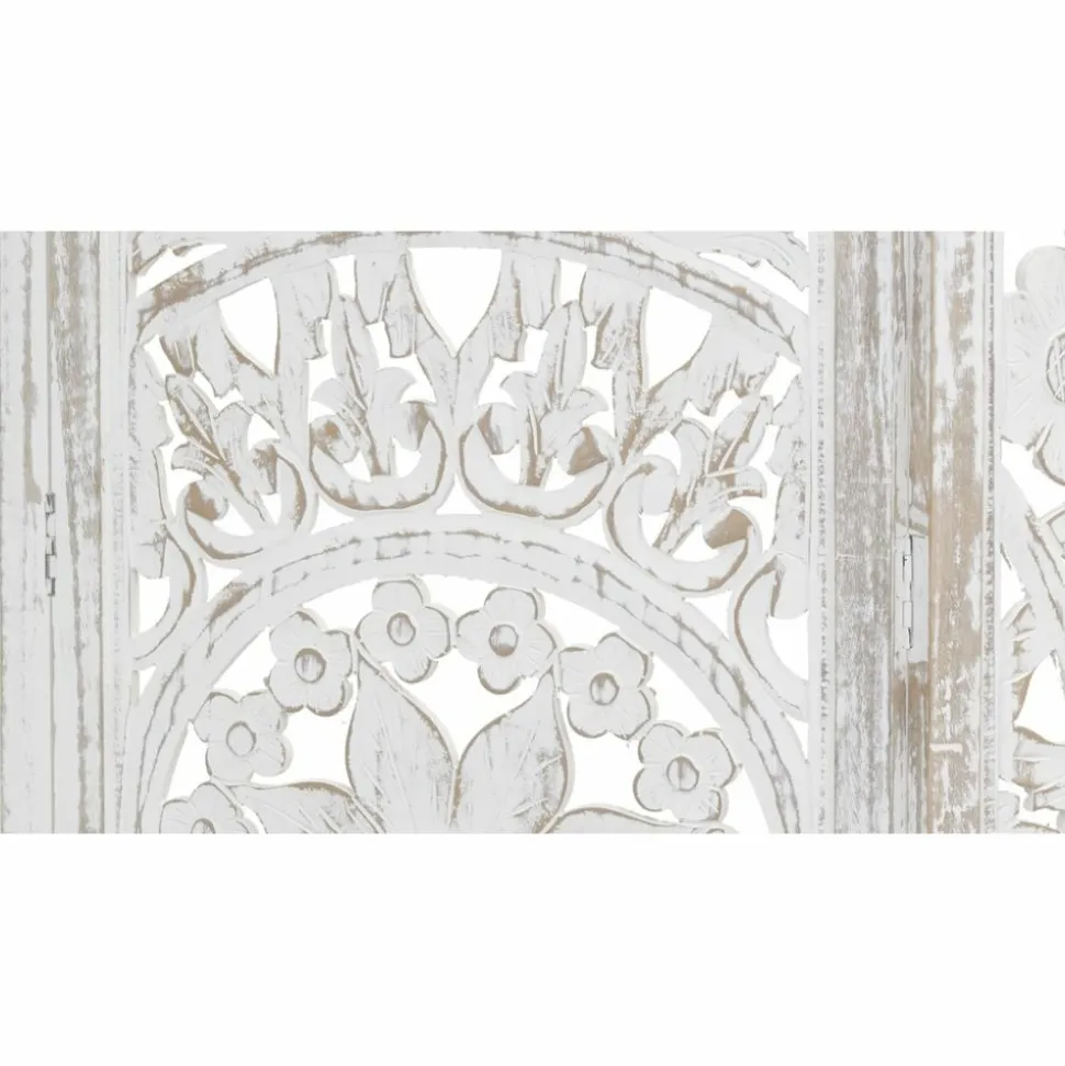 AUBRY GASPARD - Paravent en manguier sculpté blanchi