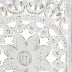 AUBRY GASPARD - Paravent en manguier sculpté blanchi