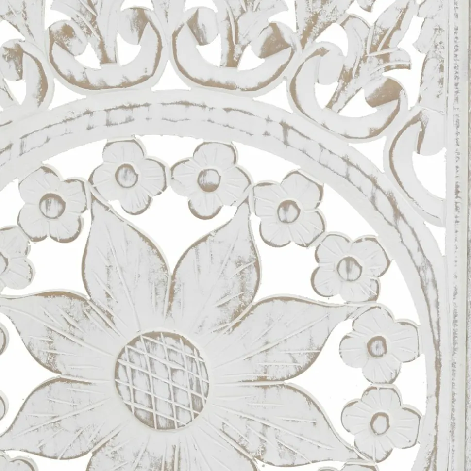 AUBRY GASPARD - Paravent en manguier sculpté blanchi