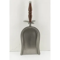 AUBRY GASPARD - Pelle et balayette pour cheminée en étain et bois (lot de 2)