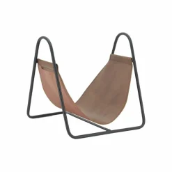 AUBRY GASPARD - Porte-bûches en métal et cuir